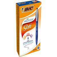 Stylos bille BIC Atlantis Soft Bleu Rétractable 12 Unités