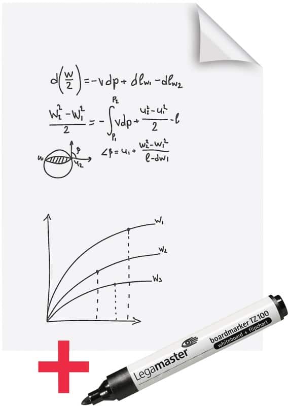 Tableau blanc en rouleau Legamaster Magic-Chart Page blanche A1 25 Feuilles