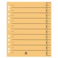 Intercalaires rectangulaires Niceday 1-10 A4 Extra large Carton 11 Trous Jaune 100 Unités