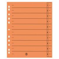 Intercalaires Niceday 1 à 10 A4 Extra large Orange Carton Rectangulaire 11 Perforations 100 Unités