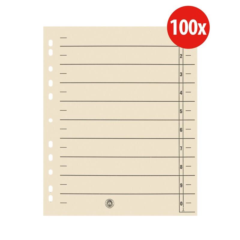 Feuilles de séparation 1 à 10 Viking 100% Recyclé Spécial Chamois 10 intercalaires Carton 11 Perforations 6052518 100 Unités