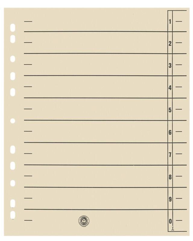 Feuilles de séparation 1 à 10 Viking 100% Recyclé Spécial Chamois 10 intercalaires Carton 11 Perforations 6052581 100 Unités