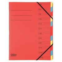 Trieur Office Depot carte A4 Rouge 12 intercalaires