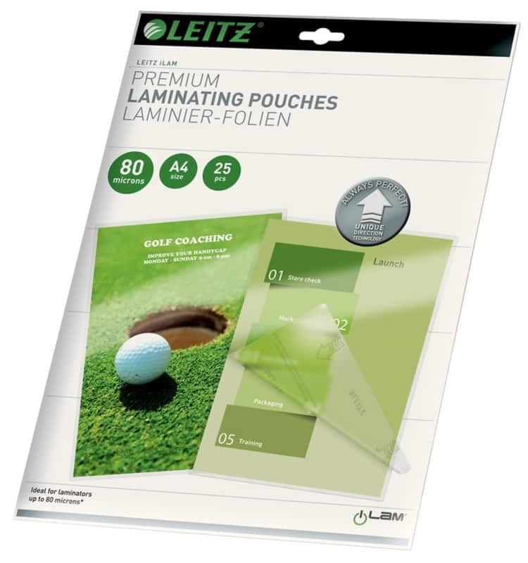 Pochette de plastification iLAM Premium Leitz A4 Brillant 80 microns (2 x 80) Transparent 25 Unités