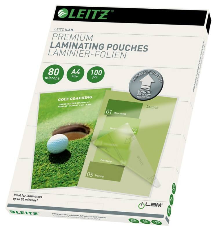 Pochette de plastification iLAM Premium Leitz A4 Brillant 80 microns (2 x 80) Transparent 100 Unités