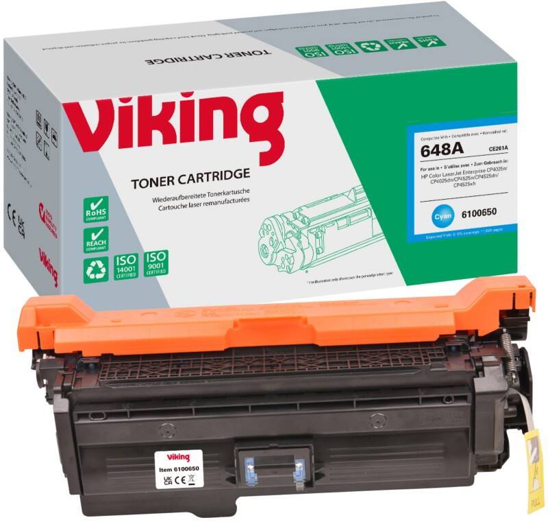 Toner Viking 648A compatible HP CE261A Cyan
