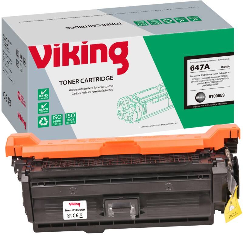 Toner Viking 647A compatible HP CE260A Noir