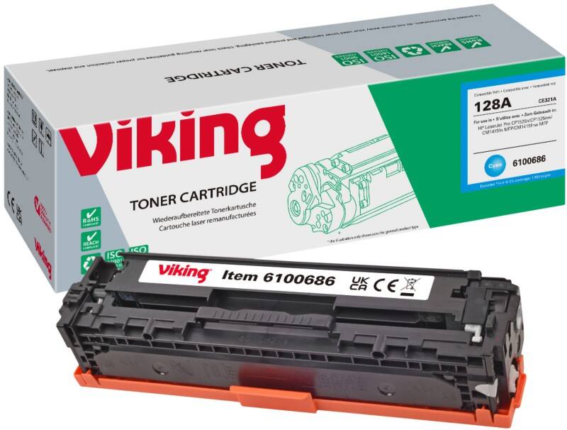 Toner Viking 128A compatible HP CE321A Cyan