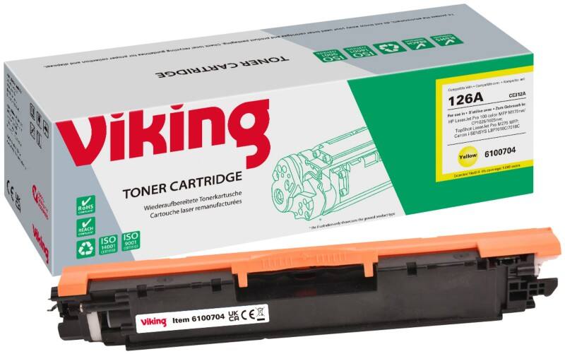 Toner Viking 126A compatible HP CE312A Jaune