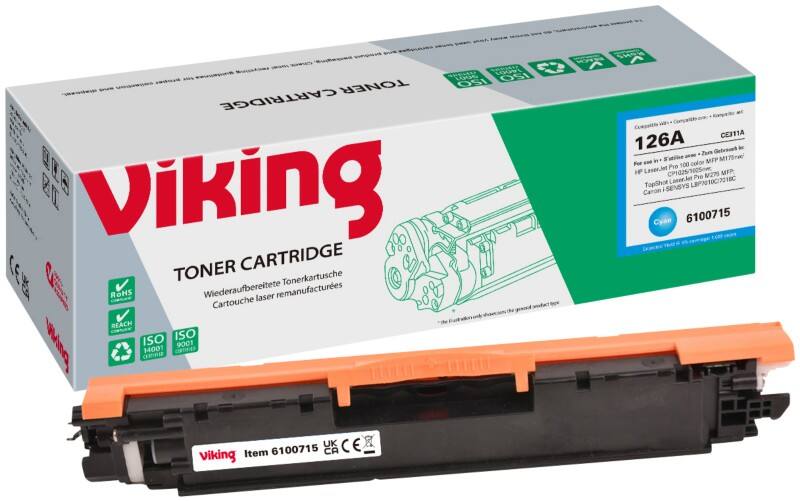 Toner Viking 126A compatible HP CE311A Cyan