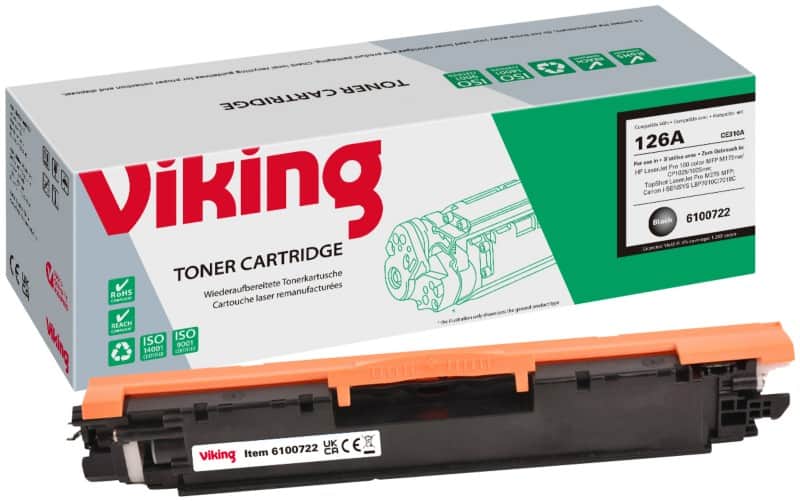 Toner Viking 126A compatible HP CE310A Noir