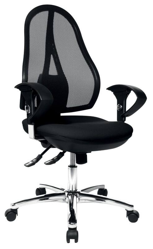 Siège de bureau Open Point SY Deluxe TOPSTAR Mécanisme synchrone Filet Accoudoirs 2D Oui Noir 110 kg 480 x 1110 mm