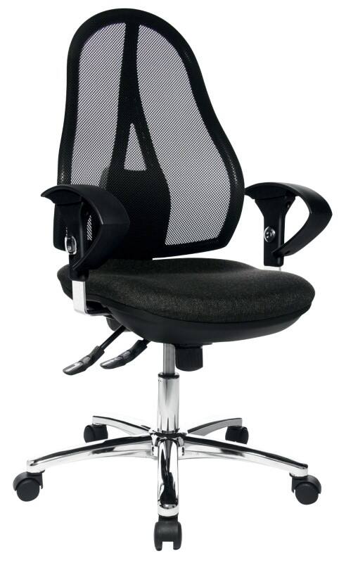 Siège de bureau TOPSTAR Mécanisme synchrone Filet Accoudoirs réglables en hauteur Gris, noir 110 kg Open point SY Deluxe