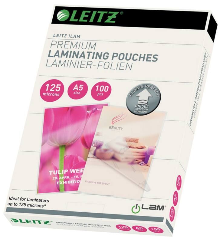 Pochette de plastification iLAM Premium Leitz A5 Brillant 125 microns (2 x 125) Transparent 100 Unités