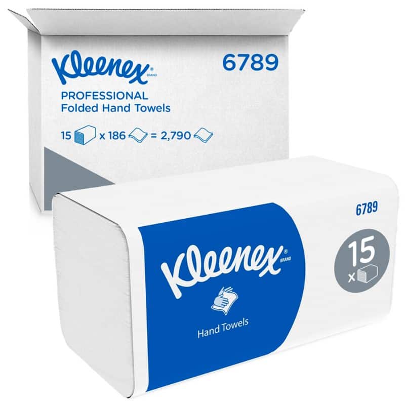 Essuie-mains Kleenex Kleenex Pliage en V Blanc 2 épaisseurs 6789 15 Unités de 186 Feuilles
