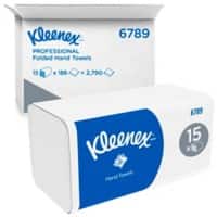 Essuie-mains Kleenex Kleenex Pliage en V Blanc 2 épaisseurs 6789 15 Unités de 186 Feuilles