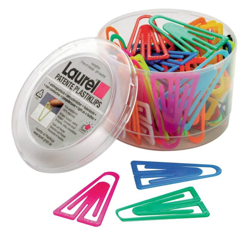 Trombones Laurel Plastiklips Plastique Assortiment 6 cm 75 Unités