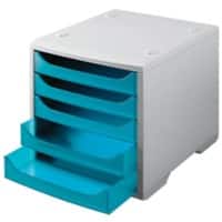 Tiroirs de classement Styro Lagoon Bleu, gris 5 tiroirs, ouverts 27 x 34 x 25,5 cm