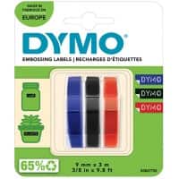 Ruban d'étiquettes Dymo S0847750 54 mm Blanc sur rouge, noir, bleu 9 mm x 3 m 3 unités