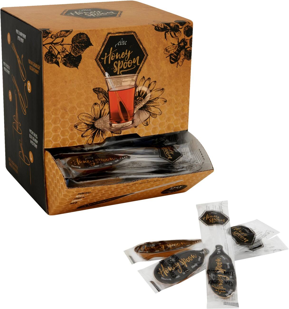 Cuillères à miel Noir Elite 125 Unités de 7 g