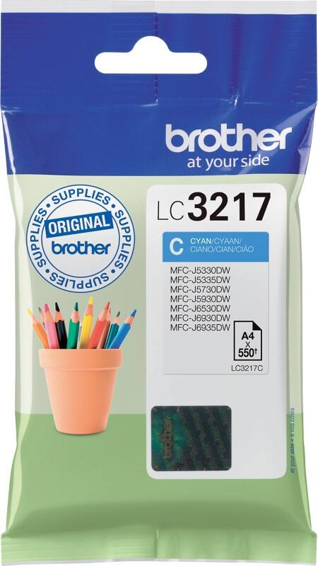 Cartouche jet d'encre Brother LC3217C D'origine Cyan