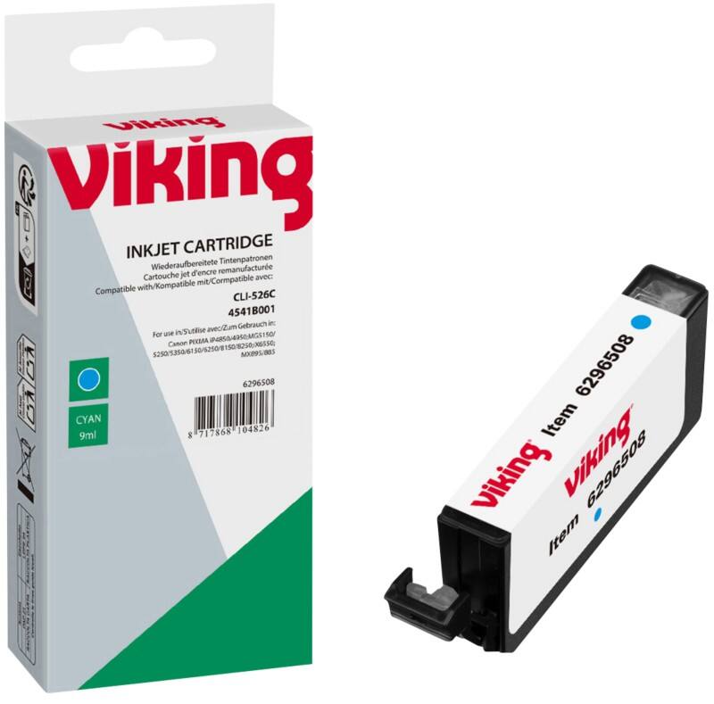 Cartouche jet d'encre Viking Compatible Canon CLI-526C Cyan