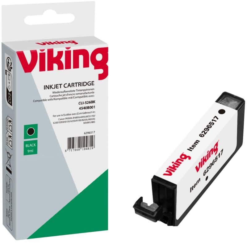 Cartouche jet d'encre Viking Compatible Canon CLI-526BK Noir