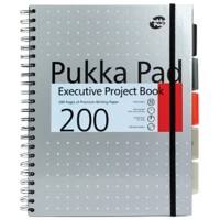 Cahier Pukka Pad Metallic Executive A4+ Ligné Reliure spirale Dos cartonné Gris Perforé 200 pages 3 unités