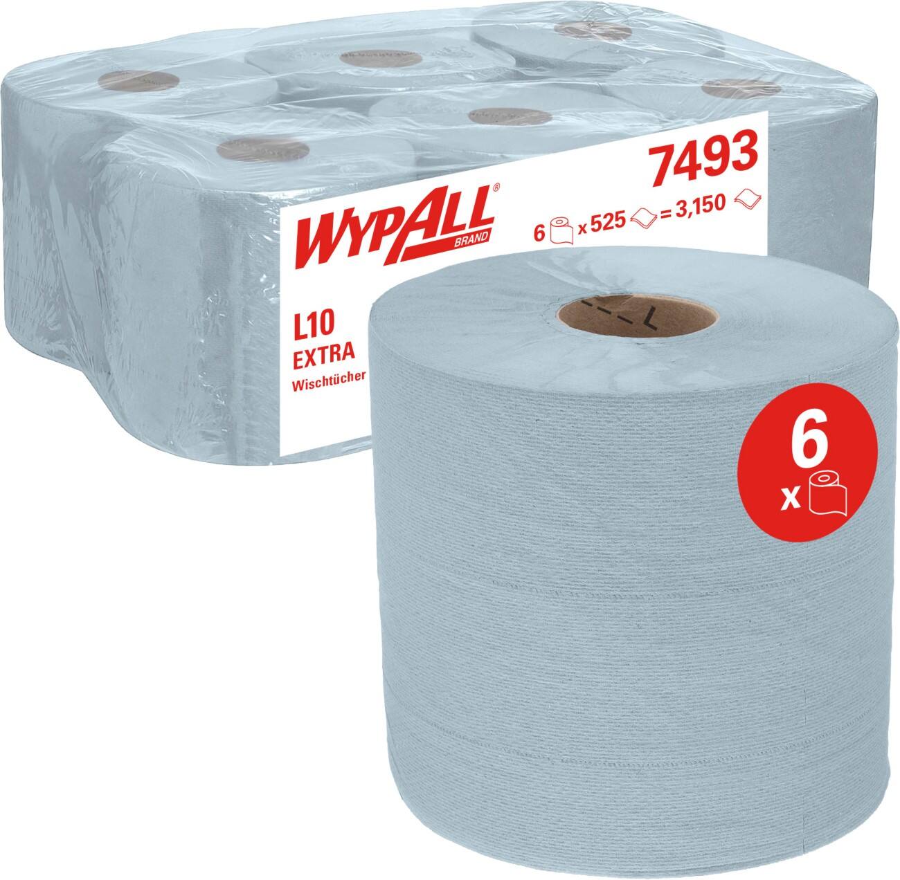 Essuie-tout WYPALL Extra Wiper 1 épaisseur 6 Rouleaux de 525 Feuilles