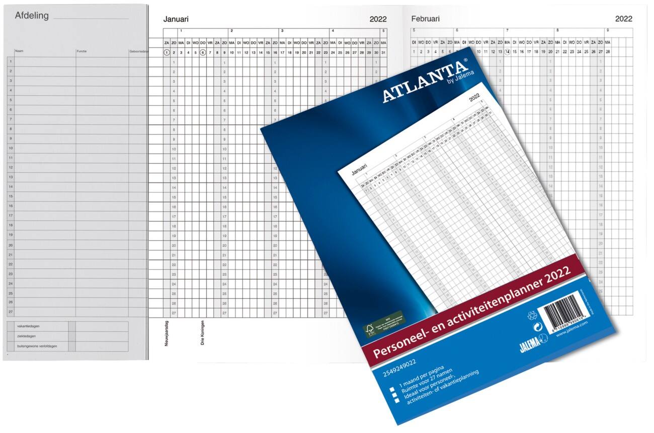 Planning Jalema A4 1 mois par page 2022 Blanc