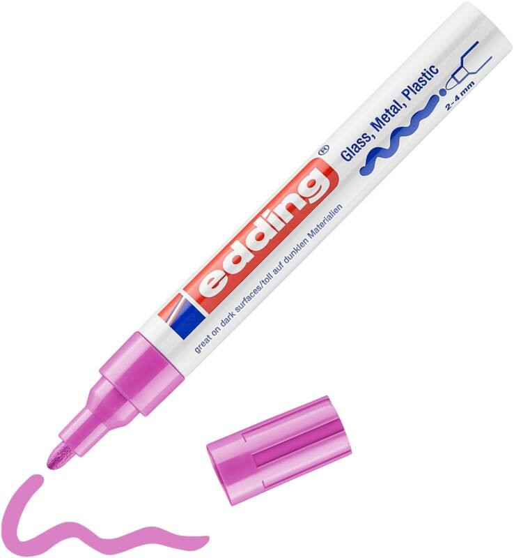 Marqueur peinture edding 750 Permanent Rose Moyen Ogive 2 - 4 mm Résistant à l'eau