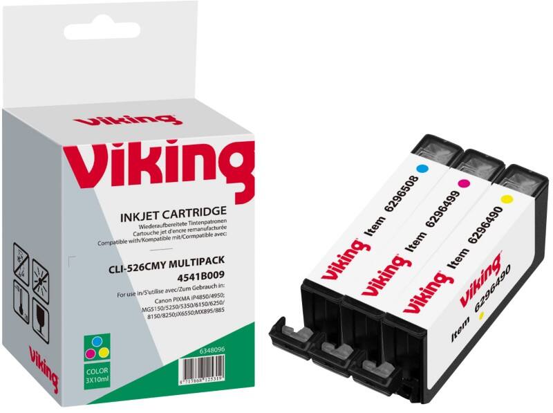 Cartouche jet d'encre Viking Compatible Canon CLI-526 3 Couleurs 3 Unités