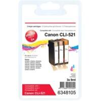 Cartouche jet d'encre Office Depot Compatible Canon CLI-521C/M/Y 3 Couleurs 3 Unités
