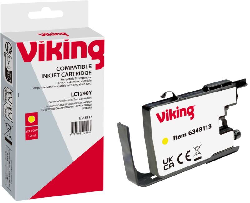 Cartouche jet d'encre Viking Compatible Brother LC1240Y Jaune