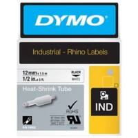 Ruban thermorétractable Dymo IND S0718300 / 18055 Rhino d’origine, autocollant Noir sur blanc 12 mm x 1,5 m