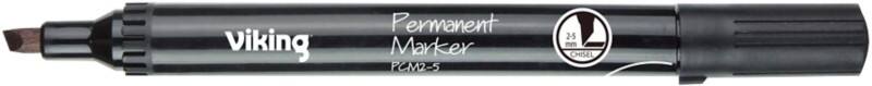 Marqueur permanent Viking PCM2-5 Large Biseauté 2 - 5 mm Noir Résistant à l'eau