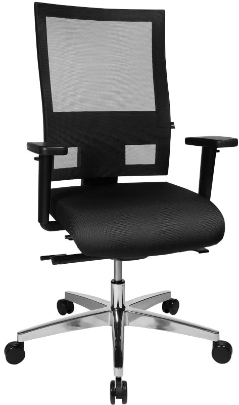 Siège de bureau Sitness 60 TOPSTAR Mécanisme synchrone Filet, Tissu Accoudoirs réglables en hauteur Siège réglable en hauteur Noir 110 kg