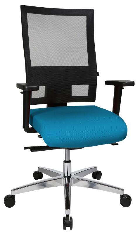 Siège de bureau Sitness 60 TOPSTAR Mécanisme synchrone Filet, Tissu Accoudoirs réglables en hauteur Siège réglable en hauteur Bleu 110 kg