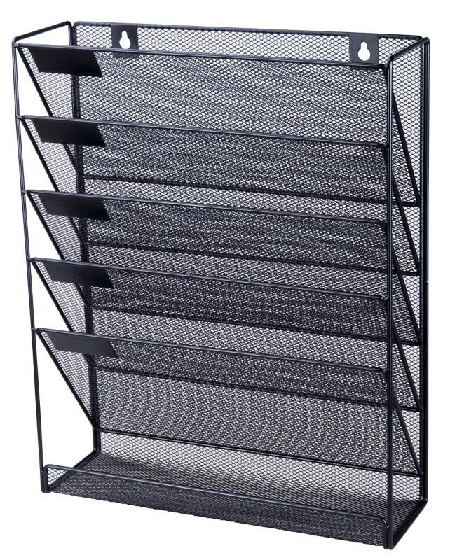 Présentoir à brochures Viking A4 5 Montage mural 32,5 (l) x 10,5 (p) x 40,5 (h) cm Noir