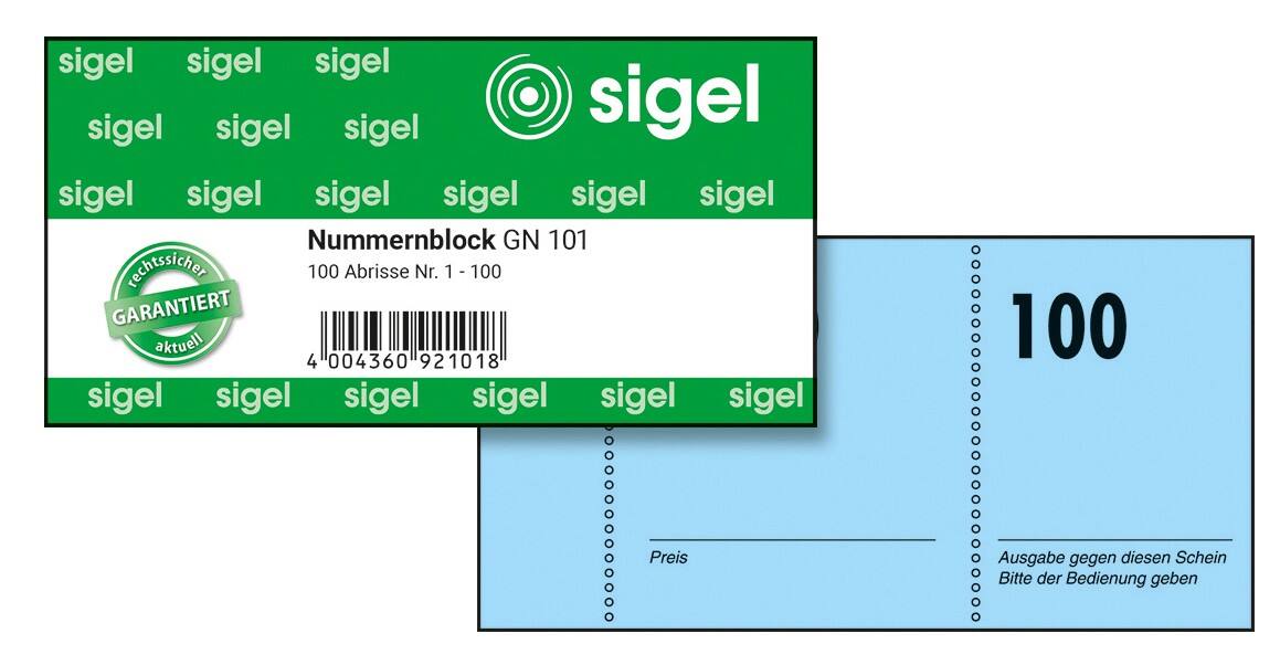 Ticket de vestiaire Sigel Spécial Perforé 100 Pages GN101 100 Feuilles
