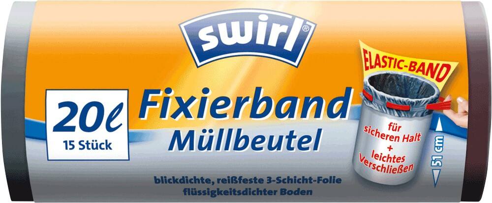 Sacs poubelle Swirl 20 l Noir 48 x 51 cm 15 Unités