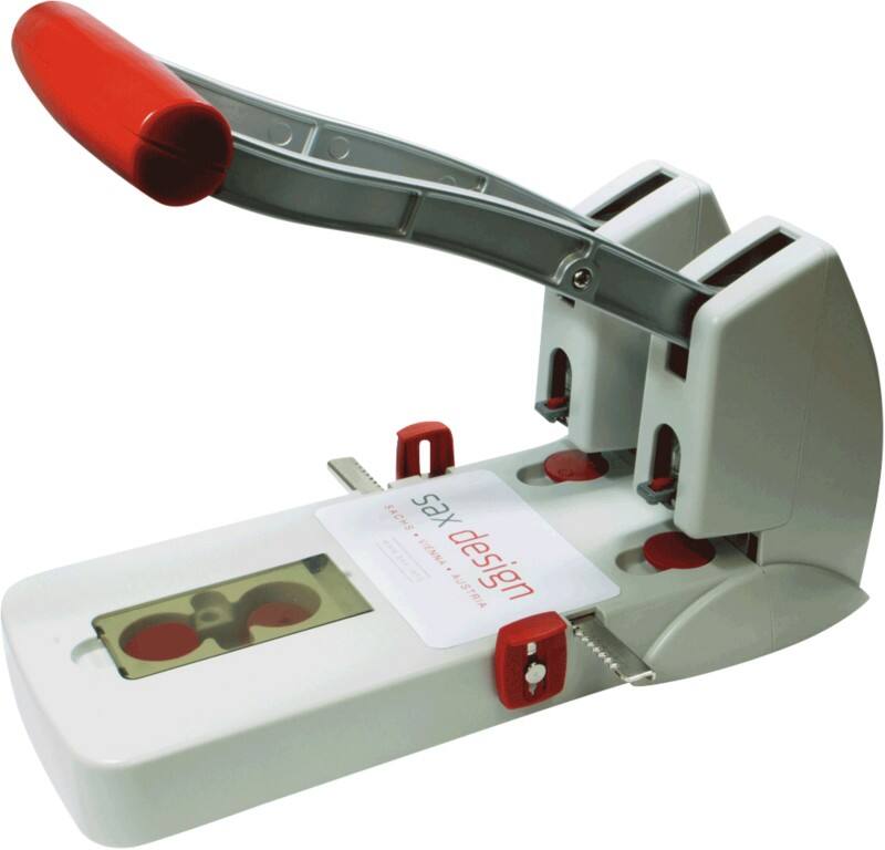 Perforateur SAX Design 2 Perforations Métal, Plastique 150 Feuilles 908 Gris, rouge