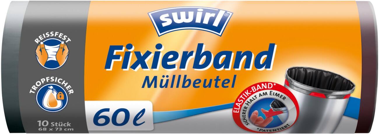 Sacs-poubelle Swirl 60 l Noir 65 x 6,5 x 53 cm 10 Unités