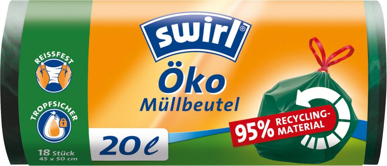 Sacs poubelle Swirl 20 l 45 x 5,8 x 5,8 cm 1 rouleau 18 sacs