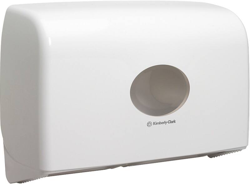 Distributeur de papier toilette AQUARIUS 6947 Plastique Verrouillable Fixation murale Blanc 45,9 x 12,3 x 29,2 cm