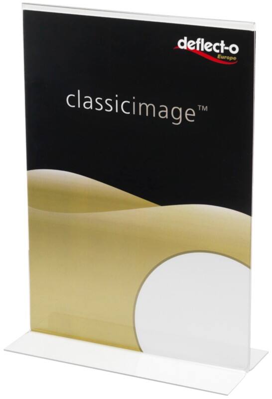 Présentoir de table Deflecto A6 En forme de T 10,5 (L) x 14,8 (H) cm Transparent