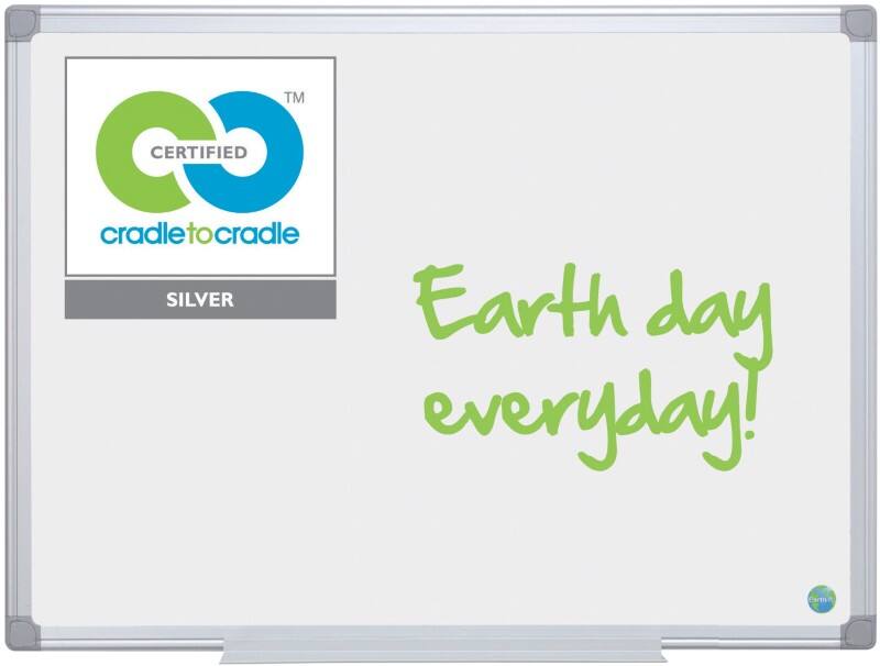 Tableau blanc Bi-Office Earth Montage mural Magnétique Céramique Simple face 90 (L) x 60 (H) cm