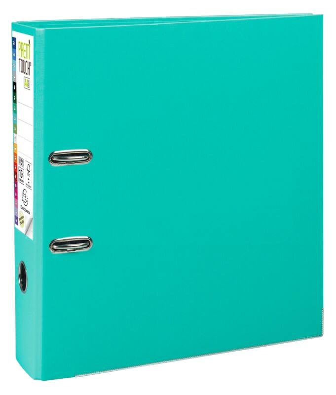 Classeur à levier Exacompta Large Prem Touch A4+ 80 mm Vert clair 2 Anneaux 53303E Plastique Portrait