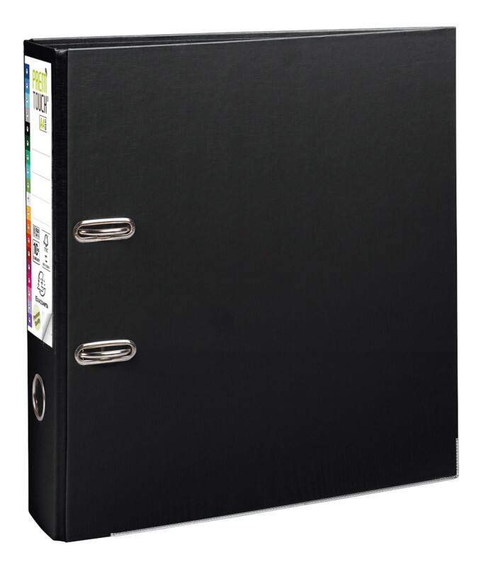 Classeur à levier Exacompta Large Prem Touch A4 80 mm Noir 2 Anneaux 79368859 Plastique Portrait