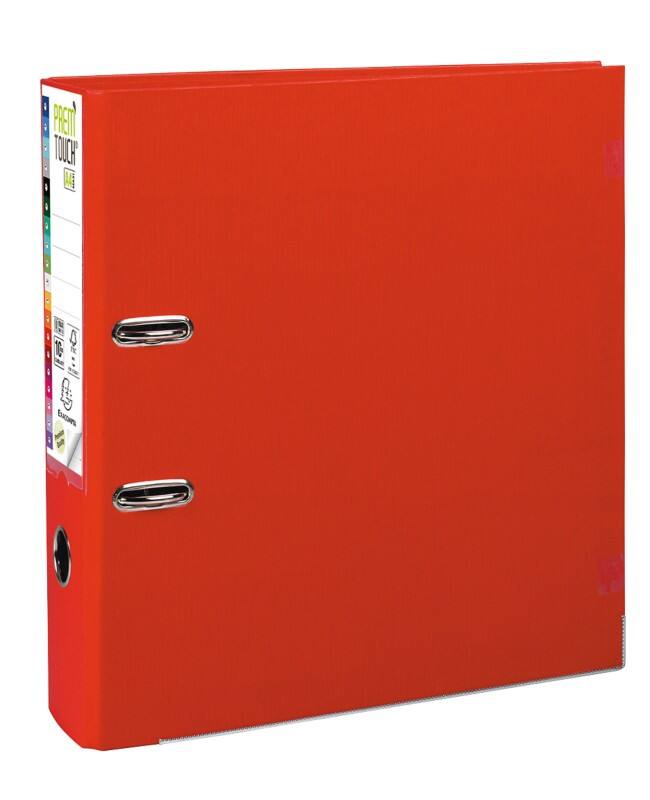Classeur à levier Exacompta Large Prem Touch A4+ 80 mm Rouge 2 Anneaux 79368860 Plastique Portrait
